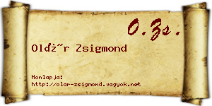 Olár Zsigmond névjegykártya